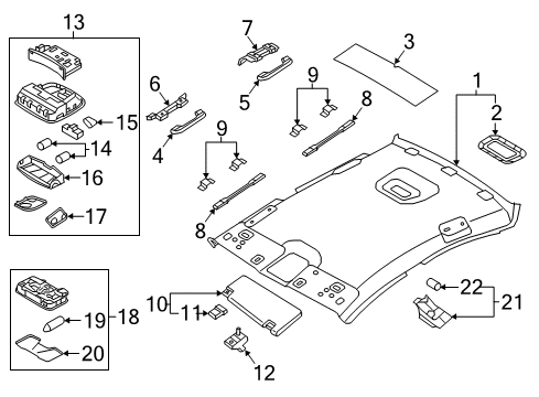 2015 Hyundai Sonata Interior Trim - Roof Sun Visor Assembly, Left Diagram for 85201-C2000-PPB