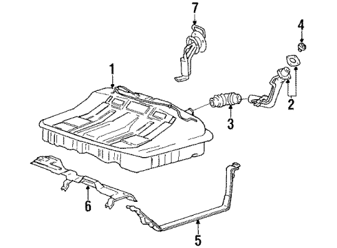 1994 Hyundai Sonata Fuel System Components Fuel Pump Sender Assembly Diagram for 94460-33500