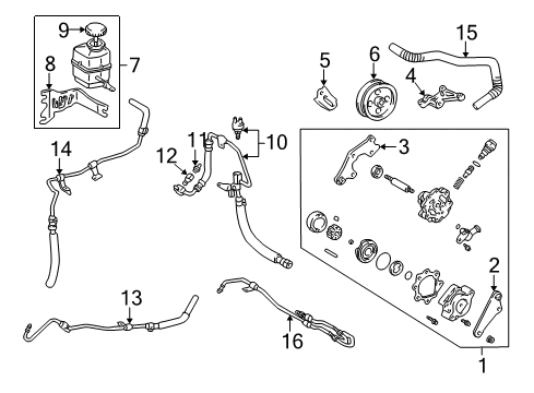 2000 Toyota Solara P/S Pump & Hoses, Steering Gear & Linkage Lower Return Hose Diagram for 44406-06050