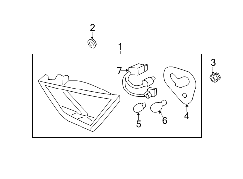 2011 Hyundai Sonata Bulbs Lamp Assembly-Rear Combination Inside, RH Diagram for 92404-3Q000