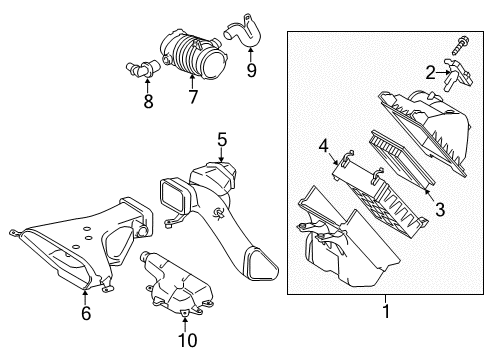 2011 Toyota Highlander Powertrain Control Air Inlet Diagram for 17752-31120