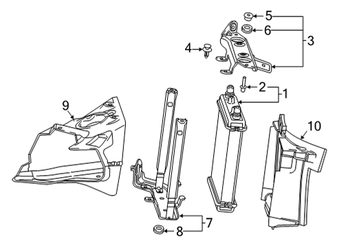 2022 Cadillac CT5 Radiator & Components Rear Duct Diagram for 84257105