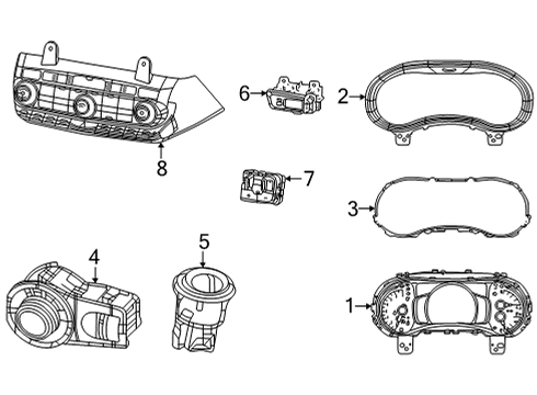 2022 Dodge Durango Cluster & Switches VEHICLE FEATURE CONTROLS Diagram for 68465674AC