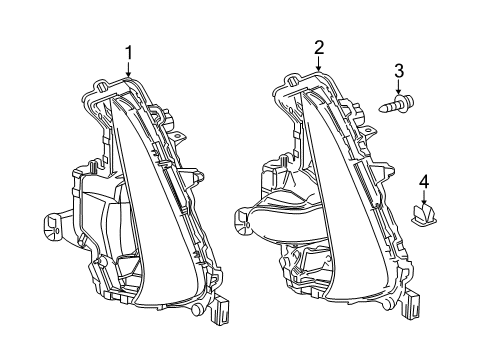 2018 Toyota Prius Prime Fog Lamps Fog Lamp Assembly Diagram for 81510-47090