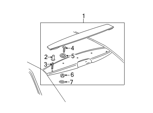 2007 Chevrolet Malibu Lift Gate - Spoiler Spoiler Assembly Plug Diagram for 10138491