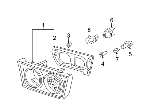 2006 Acura TSX Bulbs Lamp Unit, Passenger Side Diagram for 34151-SEC-A51