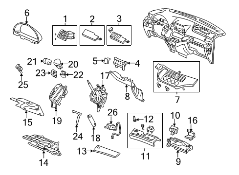 2008 Honda Odyssey Gear Shift Control - AT Bracket Set, Base Diagram for 54200-SHJ-A02