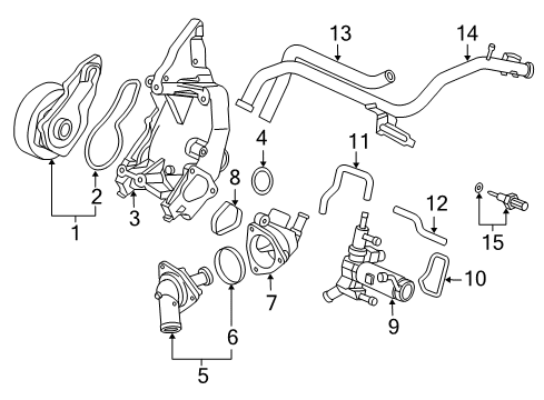 2004 Honda Civic Senders Pipe, Heater Diagram for 19510-PRB-A00