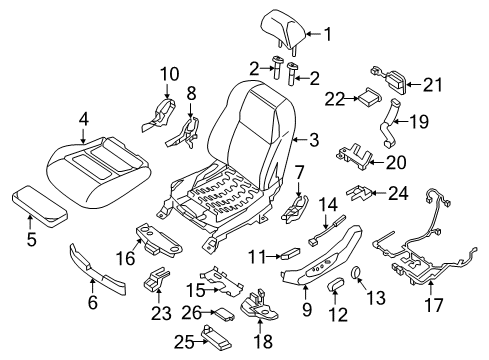 2016 Nissan Maxima Driver Seat Components Control Assembly Power Seat Diagram for 28565-4RA0B