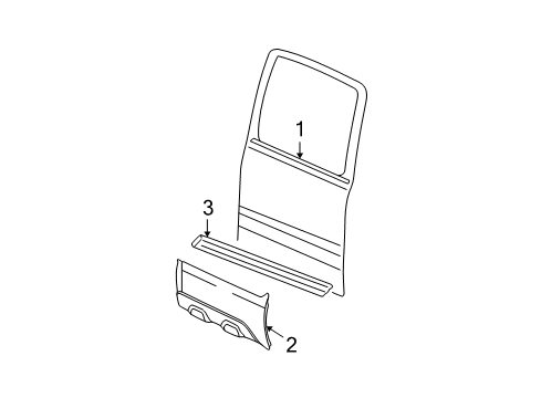 2003 Chevrolet Avalanche 2500 Exterior Trim - Rear Door Sealing Strip Asm-Rear Side Door Window Outer Diagram for 15136070