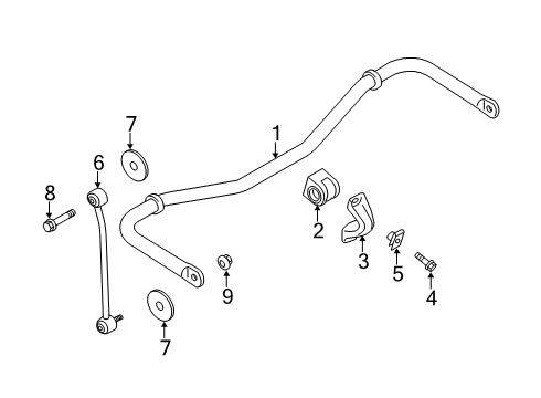 2019 Ford Transit-250 Stabilizer Bar & Components - Rear Stabilizer Bar Nut Diagram for -W716275-S442