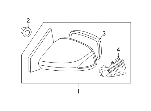 2009 Scion tC Mirrors Mirror Glass Diagram for 87961-21190