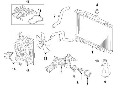 2011 Honda Odyssey Cooling System, Radiator, Water Pump, Cooling Fan Fan, Cooling Diagram for 19020-RV0-A01