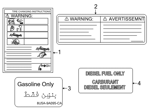 2010 Ford F-350 Super Duty Information Labels Fuel Label Diagram for 8C3Z-9A095-A