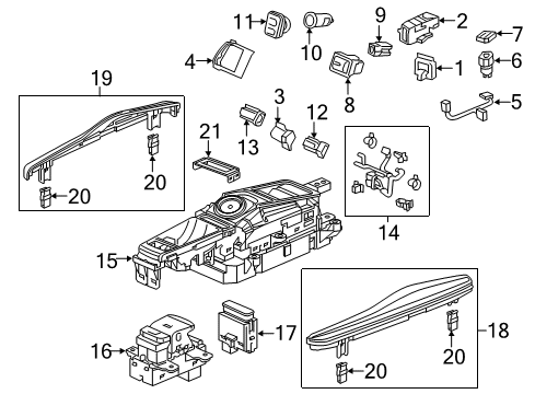2020 Acura RLX Gear Shift Control - AT Switch Sub-Assembly Diagram for 54100-TY2-L83