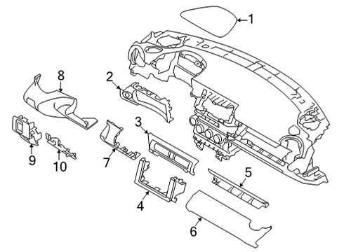 2022 Toyota GR86 Cluster & Switches, Instrument Panel Cluster Visor Diagram for SU003-09813