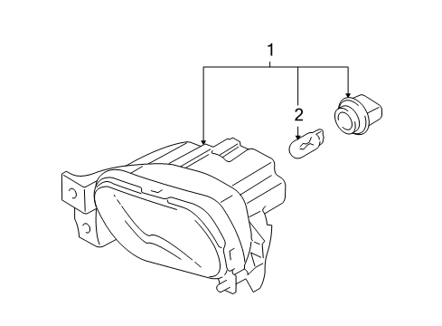 2003 Kia Rio Fog Lamps Front Fog Lamp Assembly, Right Diagram for 92202FD000