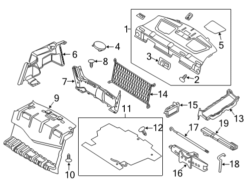 2012 Ford Fusion Interior Trim - Rear Body Storage Compart Diagram for 6E5Z-54115A00-AA