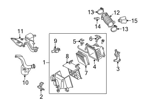 2012 Lexus RX350 Powertrain Control Cleaner Assy, Air W/Element Diagram for 17700-31773