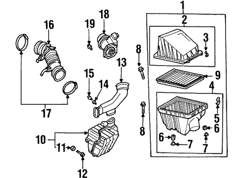 2002 Infiniti G20 Powertrain Control Hose-Air Diagram for 16578-7J400