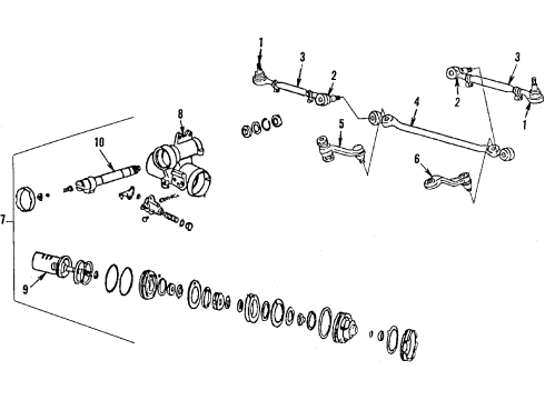 1987 Plymouth Gran Fury P/S Pump & Hoses, Steering Column, Steering Gear & Linkage Steering Link Center Diagram for 3815727