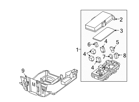2007 Pontiac G6 Fuse & Relay Block Asm-Engine Wiring Harness Junction Diagram for 15858845