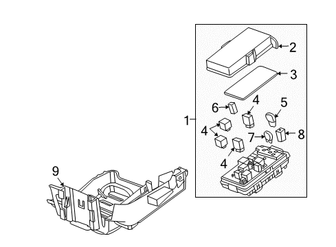 2005 Pontiac G6 Fuse & Relay Junction Block Diagram for 22731137