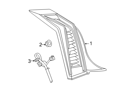 2012 Cadillac CTS Tail Lamps Tail Lamp Assembly Diagram for 22841730