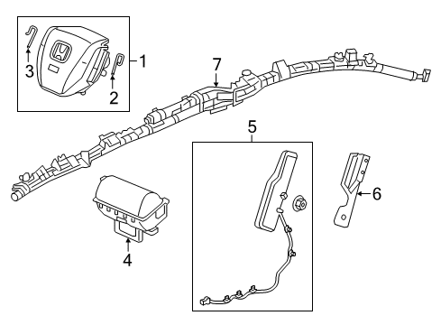 2017 Honda CR-V Air Bag Components Reel Assembly, Cable Diagram for 77900-TLA-B11
