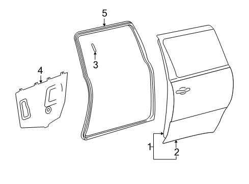 2003 Toyota Sienna Side Loading Door - Door & Components Surround Weatherstrip Diagram for 67872-08010