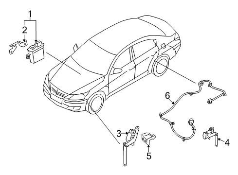 2015 Kia K900 Electrical Components Bracket-Ball Stud Assembly Diagram for 558343M000