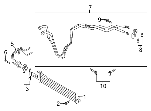 2021 Genesis G70 Trans Oil Cooler Tube Assembly-Oil Cooler Diagram for 25470J5400