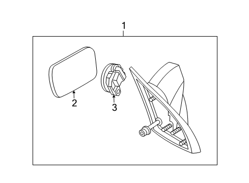 2002 Buick Rendezvous Outside Mirrors Mirror Assembly Diagram for 15213852