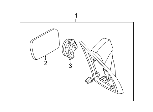 2002 Buick Rendezvous Outside Mirrors Mirror Asm-Outside Rear View- LH (Black) *Black Diagram for 10327299