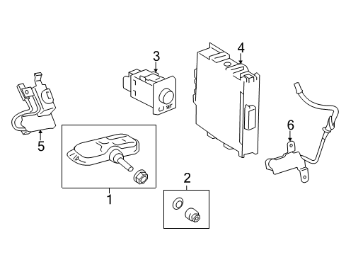 2021 Lexus IS350 Tire Pressure Monitoring Tire Valve Sub-Assembly Diagram for 42607-53020