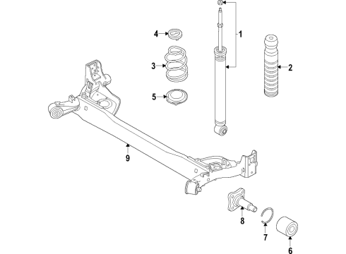 2014 Nissan Versa Note Rear Axle, Suspension Components Spring-Rear Suspension Diagram for 55020-9MB0A