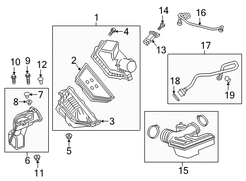 2016 Cadillac CT6 Filters Air Cleaner Assembly Diagram for 23349889