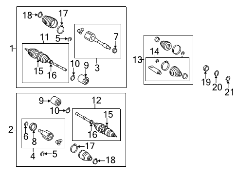 2004 Toyota Highlander Drive Axles - Front Outer Joint Diagram for 43460-09A30