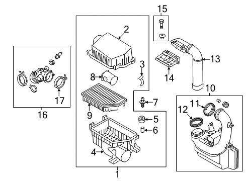 2014 Kia Forte5 Filters Hose Assembly-Air Intake Diagram for 281403X300