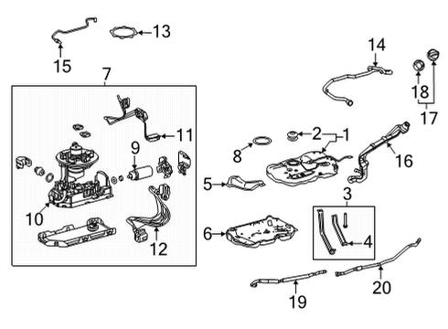 2022 Lexus NX350h Fuel System Components Plate Diagram for 77024-42150