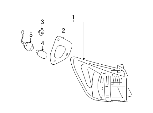 2006 Lexus IS350 Bulbs Packing Diagram for 81564-53160