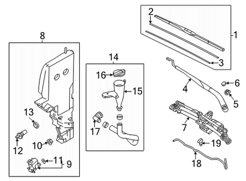 2022 Genesis GV70 Wiper & Washer Components BLADE ASSY-WIPER, DRI Diagram for 98350J7000