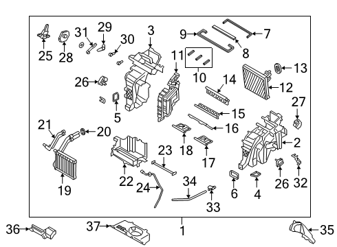 2019 Hyundai Santa Fe Air Conditioner Mode Actuator Diagram for 97154-A4000