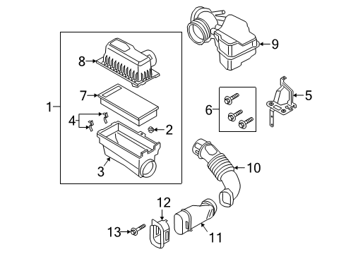 2021 Ford Explorer Air Intake Upper Cover Diagram for L1MZ-9G784-D