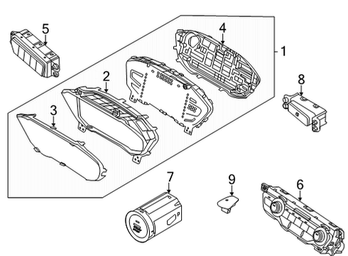 2021 Kia Niro Instruments & Gauges Case-Rear Diagram for 94365G5600