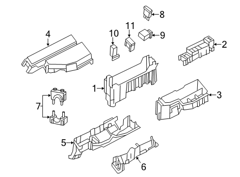 2015 Infiniti QX60 Fuse & Relay Holder Assy-Fusible Link Diagram for 24380-3JA2A