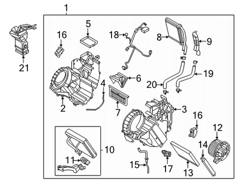 2022 Kia Carnival A/C Evaporator Core Assembly-HTR Diagram for 97926R0000