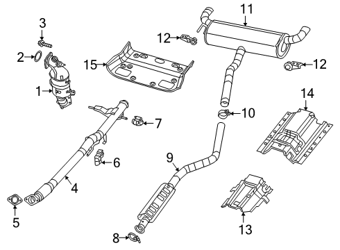 2021 Jeep Cherokee Exhaust Components Bracket-Exhaust Diagram for 68260096AA