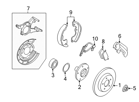 2005 Ford Escape Parking Brake Rear Cable Diagram for 6L8Z-2A635-J