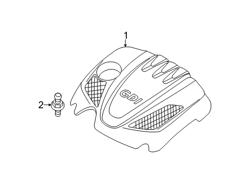 2011 Hyundai Sonata Engine Appearance Cover Engine Cover Assembly Diagram for 29240-2G700